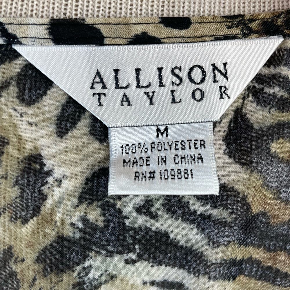 NWT Allison Taylor Sheer Animal Print Poncho Style Top Size M - Picture 9 of 9
